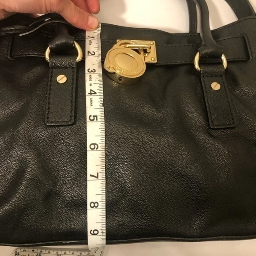 Michael kors black leather Hamilton bag